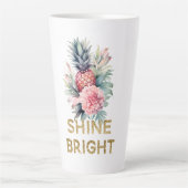 Tasse Latte Parties scintillant d'or ananas brillant (Devant)