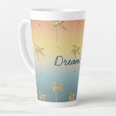 Tasse Latte Parties scintillant d'or Sunset Palm Trees (Angle gauche)