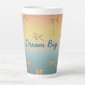 Tasse Latte Parties scintillant d'or Sunset Palm Trees (Devant)