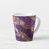 Tasse Latte Parties scintillant d'or violet (Angle droit)