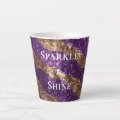 Tasse Latte Parties scintillant d'or violet (Devant)