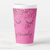 Tasse Latte Parties scintillant en marbre rose brillant noir (Devant)