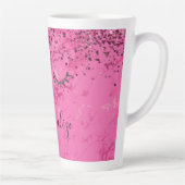 Tasse Latte Parties scintillant en marbre rose brillant noir (Droite)