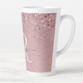 Tasse Latte Parties scintillant en métal brossé rose pâle Nom  (Droite)