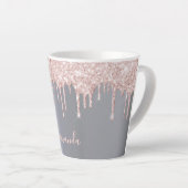 Tasse Latte Parties scintillant en or rose argent gouttes (Angle droit)