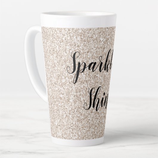 Tasse Latte Parties scintillant Glitz crème brillante (Angle gauche)