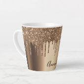 Tasse Latte Parties scintillant goutte cuivre nom étincelant (Angle gauche)