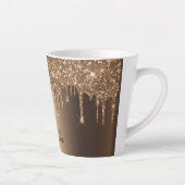 Tasse Latte Parties scintillant goutte cuivre nom étincelant (Droite)