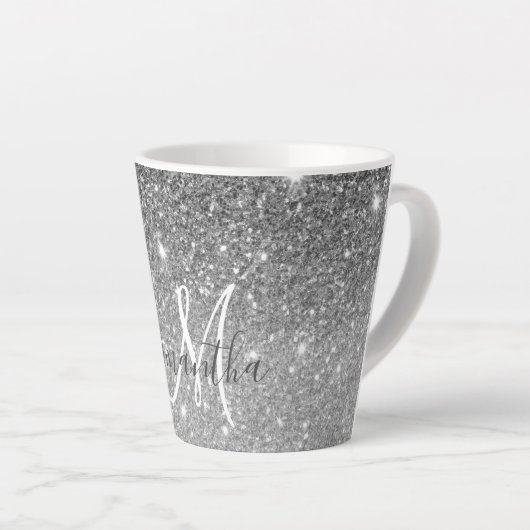 Tasse Latte Parties scintillant gris moderne éclabousser Nom p (Angle droit)