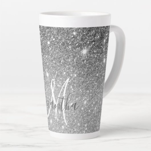 Tasse Latte Parties scintillant gris moderne éclabousser Nom p (Angle droit)
