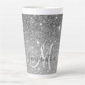 Tasse Latte Parties scintillant gris moderne éclabousser Nom p (Devant)
