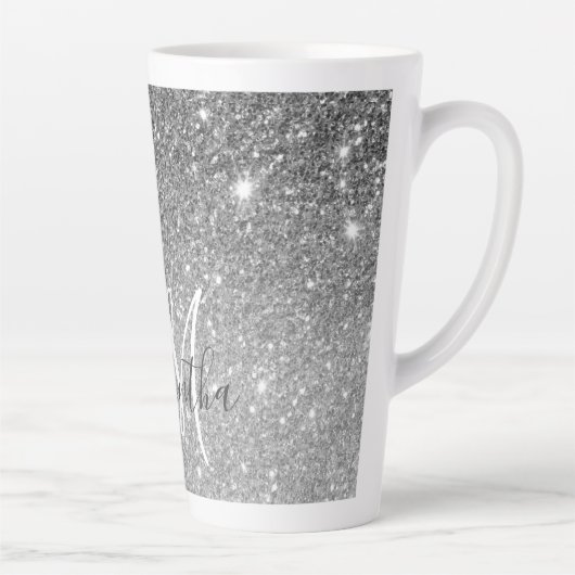 Tasse Latte Parties scintillant gris moderne éclabousser Nom p (Droite)