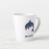 Tasse Latte Parties scintillant Look Bleu et Blanc Saupoudrage (Angle droit)