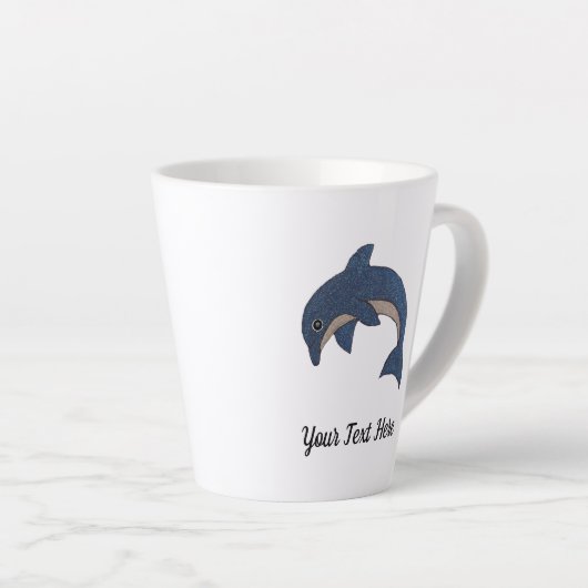 Tasse Latte Parties scintillant Look Bleu et Blanc Saupoudrage (Angle droit)