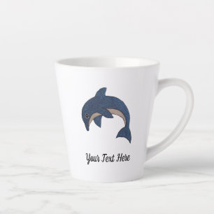Tasse Latte Parties scintillant Look Bleu et Blanc Saupoudrage
