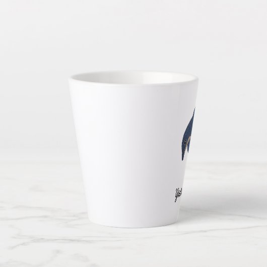 Tasse Latte Parties scintillant Look Bleu et Blanc Saupoudrage (Devant)