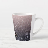 Tasse Latte Parties scintillant moderne noire et rose Étincell (Droite)