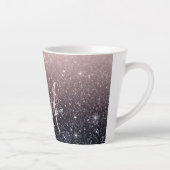 Tasse Latte Parties scintillant moderne noire et rose Étincell (Droite)