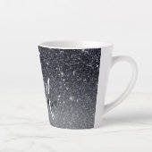 Tasse Latte Parties scintillant noire moderne étincelles Nom p (Droite)