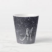 Tasse Latte Parties scintillant noire moderne étincelles Nom p (Devant)
