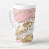 Tasse Latte Parties scintillant or Marbre blanc rose (Angle gauche)