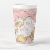 Tasse Latte Parties scintillant or Marbre blanc rose (Devant)