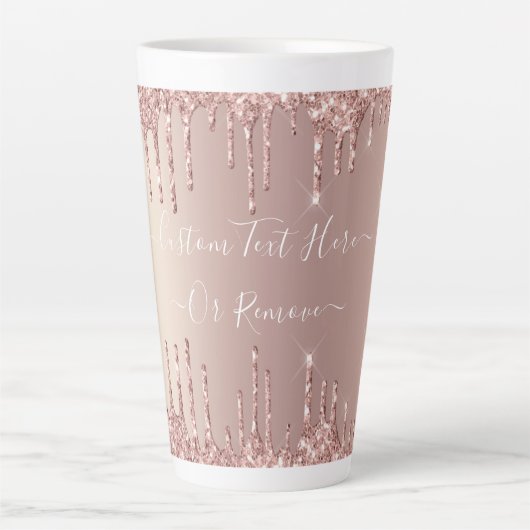 Tasse Latte Parties scintillant rose Gold Blush Éclats Texte p (Devant)