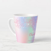 Tasse Latte Parties scintillant rose holographique rouge menth (Angle gauche)