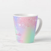 Tasse Latte Parties scintillant rose holographique rouge menth (Angle droit)