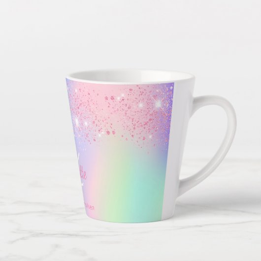 Tasse Latte Parties scintillant rose holographique rouge menth (Droite)