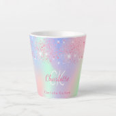 Tasse Latte Parties scintillant rose holographique rouge menth (Devant)