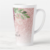 Tasse Latte Parties scintillant rose moderne et flamme à fleur (Droite)
