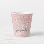 Tasse Latte Parties scintillant rose moderne étincelles Nom pe (Devant)
