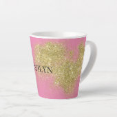 Tasse Latte Parties scintillant rose or brillant (Angle droit)