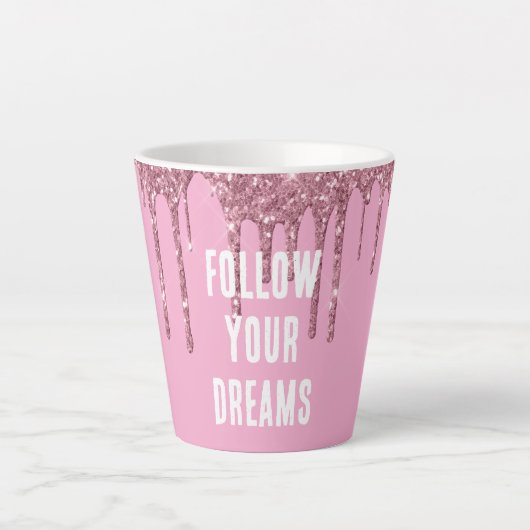 Tasse Latte Parties scintillant roses (Devant)
