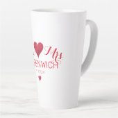 Tasse Latte Parties scintillant rouge foncé Couple coeur large (Angle droit)