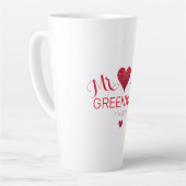 Tasse Latte Parties scintillant rouge foncé Couple coeur large (Angle gauche)