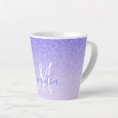 Tasse Latte Parties scintillant violet moderne étincelles Nom  (Angle droit)