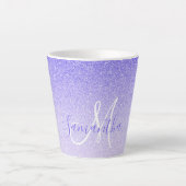 Tasse Latte Parties scintillant violet moderne étincelles Nom  (Devant)