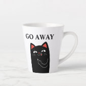 Tasse Latte Partir du doigt médian noir Chat amusant (Droite)