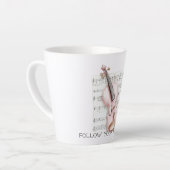 Tasse Latte Partition de violon rose (Angle gauche)