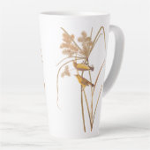 Tasse Latte Paruline des Prairies Audubon Oiseau jaune (Angle droit)