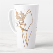 Tasse Latte Paruline des Prairies Audubon Oiseau jaune (Angle gauche)