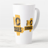 Tasse Latte Pas d'Excuses. Juste des Résultats. Mode Zéro Excu (Angle droit)