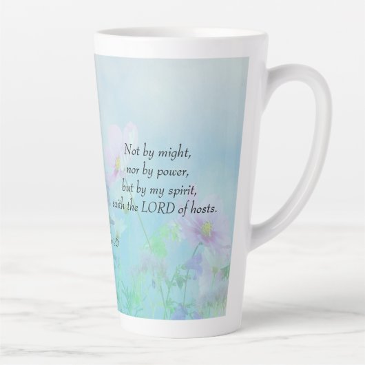 Tasse Latte Pas par Might - Zacharie 4:6 (Droite)