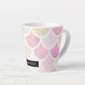 Tasse Latte Pastel Aquarelle Sirène Motif avec nom (Angle droit)