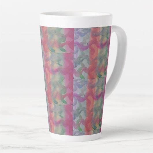 Tasse Latte Pastel Art Abstrait (Angle droit)