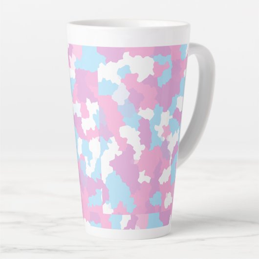 Tasse Latte Pastel Camouflage Motif d'art Abstrait (Angle droit)
