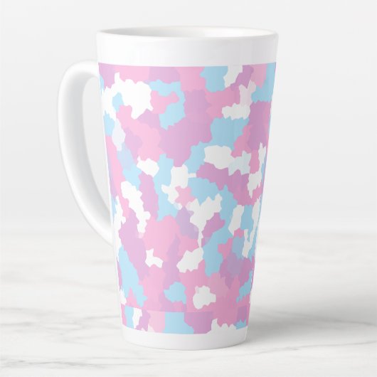 Tasse Latte Pastel Camouflage Motif d'art Abstrait (Angle gauche)