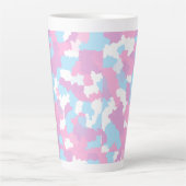 Tasse Latte Pastel Camouflage Motif d'art Abstrait (Devant)